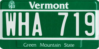 VT license plate WHA719
