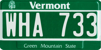 VT license plate WHA733