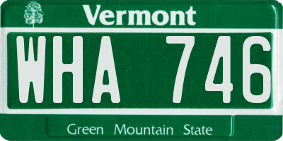 VT license plate WHA746