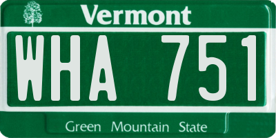 VT license plate WHA751