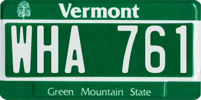 VT license plate WHA761