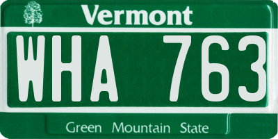 VT license plate WHA763