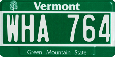 VT license plate WHA764