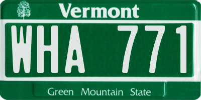VT license plate WHA771