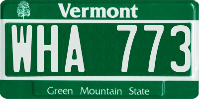 VT license plate WHA773