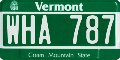 VT license plate WHA787