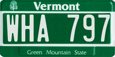 VT license plate WHA797