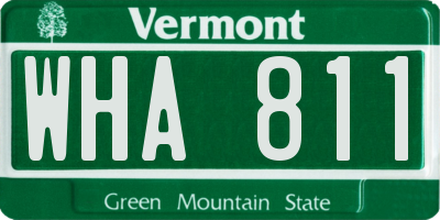 VT license plate WHA811