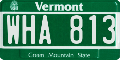 VT license plate WHA813