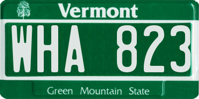 VT license plate WHA823