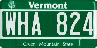 VT license plate WHA824