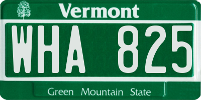 VT license plate WHA825