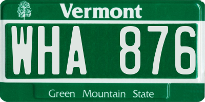 VT license plate WHA876