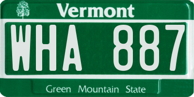 VT license plate WHA887