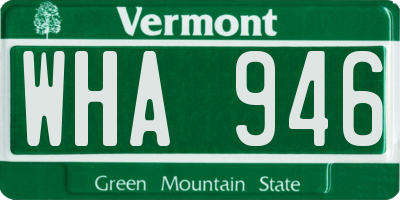 VT license plate WHA946