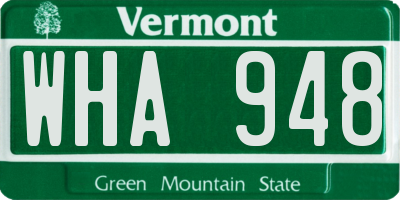 VT license plate WHA948