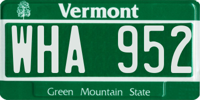 VT license plate WHA952