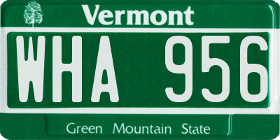 VT license plate WHA956