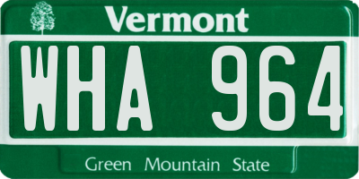 VT license plate WHA964