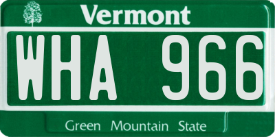 VT license plate WHA966