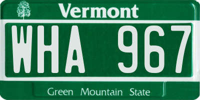 VT license plate WHA967
