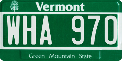 VT license plate WHA970