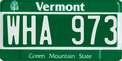 VT license plate WHA973