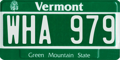 VT license plate WHA979