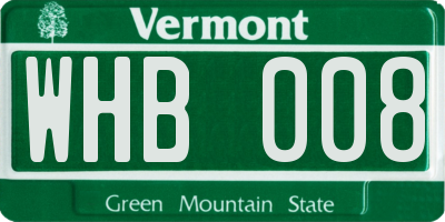 VT license plate WHB008