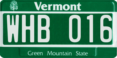 VT license plate WHB016