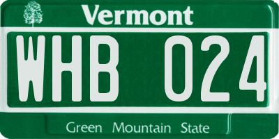 VT license plate WHB024