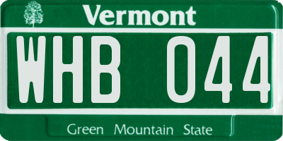 VT license plate WHB044
