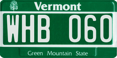 VT license plate WHB060