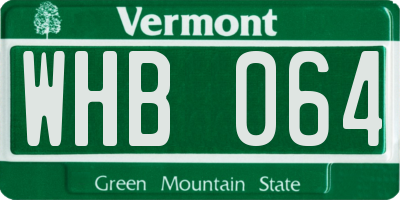 VT license plate WHB064