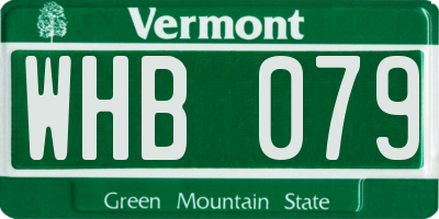 VT license plate WHB079
