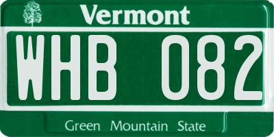 VT license plate WHB082