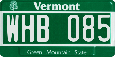 VT license plate WHB085