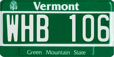 VT license plate WHB106