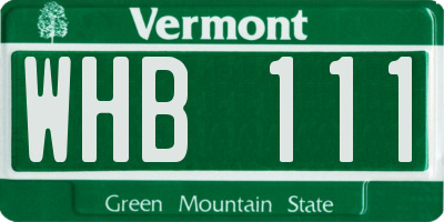 VT license plate WHB111