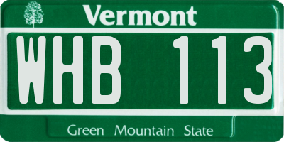 VT license plate WHB113