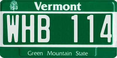 VT license plate WHB114