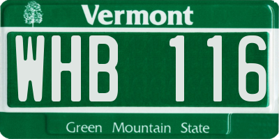 VT license plate WHB116