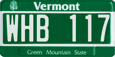 VT license plate WHB117