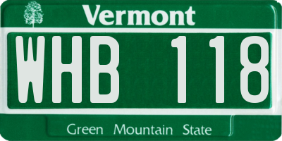 VT license plate WHB118