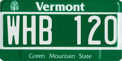 VT license plate WHB120