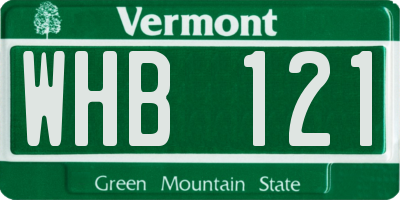 VT license plate WHB121