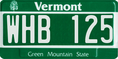 VT license plate WHB125