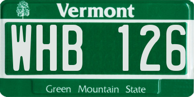 VT license plate WHB126