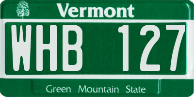 VT license plate WHB127