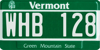 VT license plate WHB128